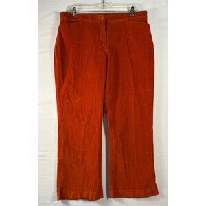 Halogen Womens Orange Velvet Kick Flare Pants Ankle Size 14